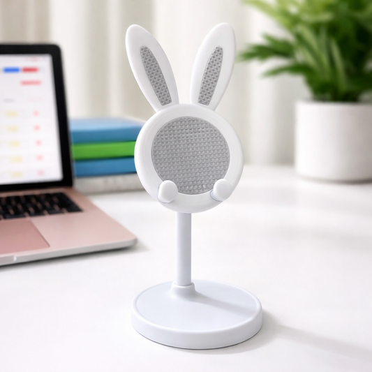Cute Bunny Mobile Stand Holder for Desk & Kids Study Table (Color may vary)
