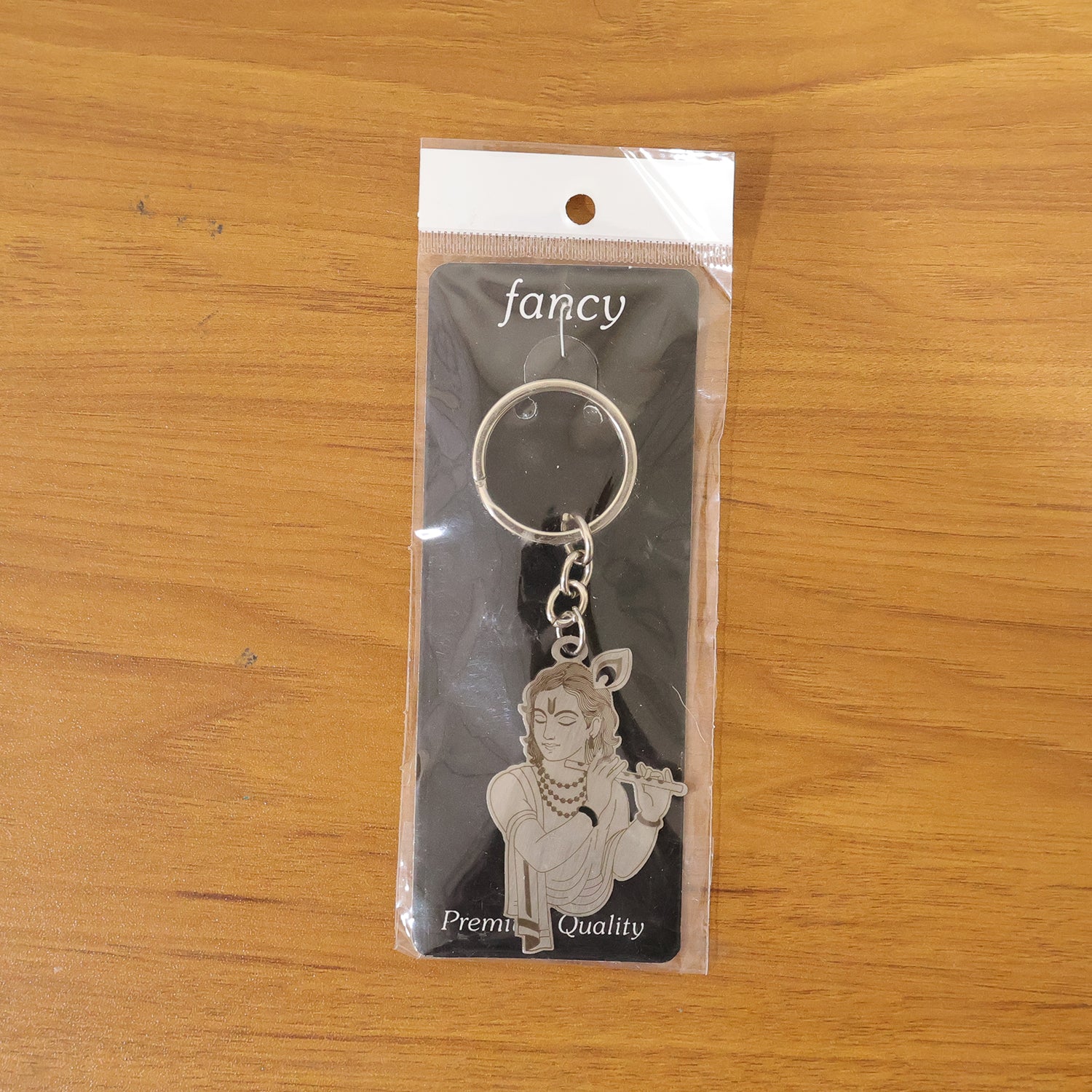 Elegant Metal Lord Krishna Engraved Keychain 1 Pc