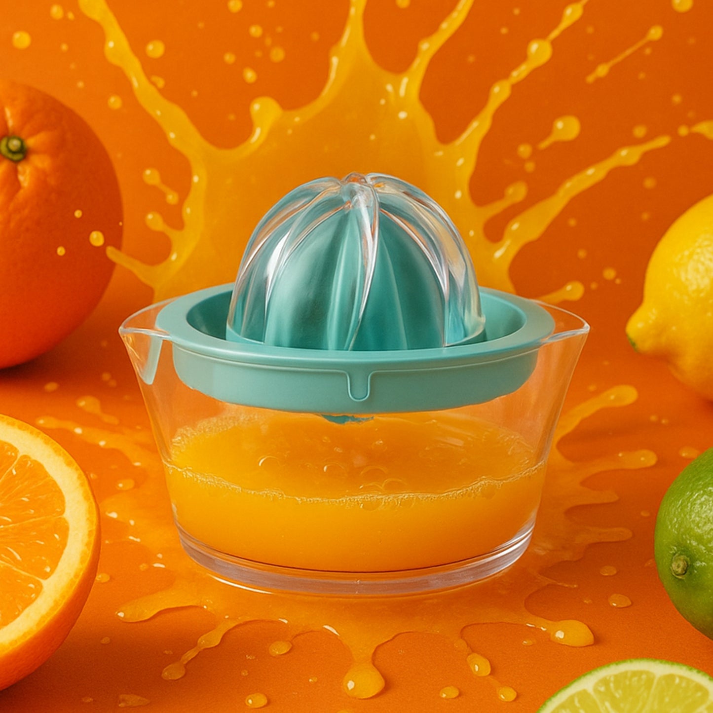 10055 Manual Drink Orange Lemon Citrus Lime Fruit Juice Juicer Squeezer Bpa Free Press  Pourer With Lid Plastic Manual(1 Pc)