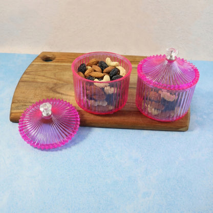 Plastic Luxury Transparent Dry Fruit Storage Jars  (2 Pc)
