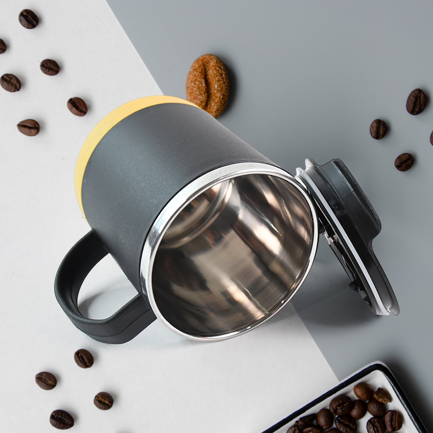 Insulated Coffee Mug With Spill-proof Lid (Approx 450ml  1 Pc)