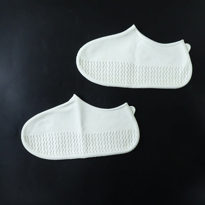 Waterproof Silicone Shoe Cover White Color (1 Pair Medium Size)