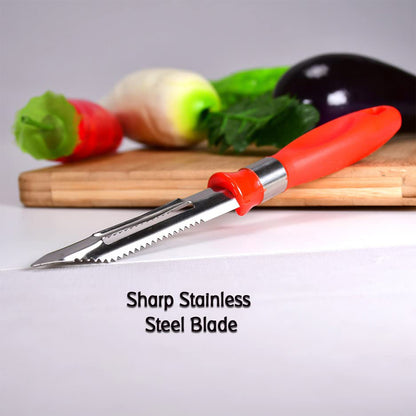 Multipurpose 2-in-1 Stainless Steel Knife  Peeler (1 Pc)