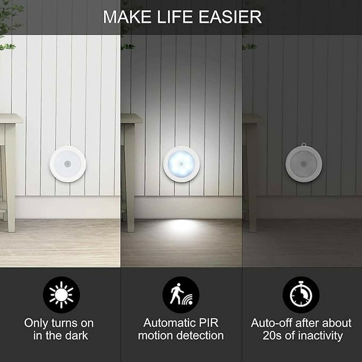 Rechargeable Motion Sensor LED Night Light with USB Charging