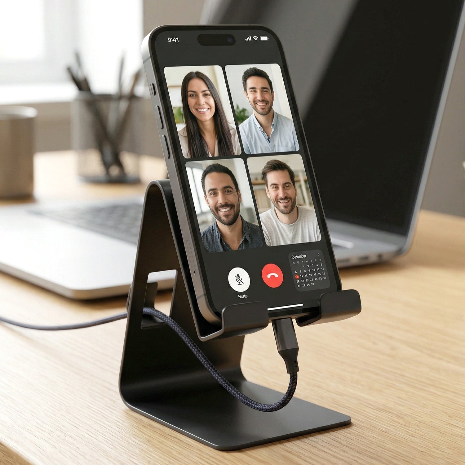 Metal Mobile Phone  Tablet Stand (1 Pc Black Color)