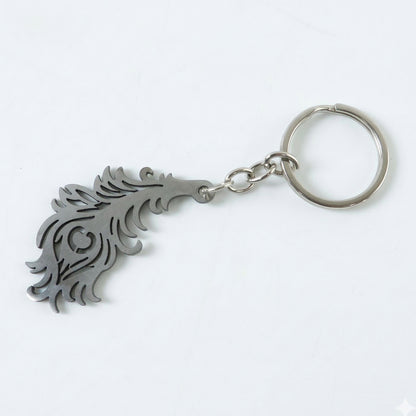 Premium Metal Morpich Feather Design Keychain 1 Pc