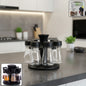 8 In 1 Revolving Plastic Spice Rack Set With Rotating Stand