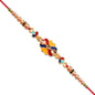 Premium Designer Rakhi With Multicolor Enamel Kundan Stones  Golden Pearls