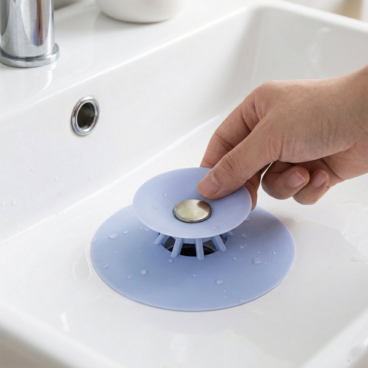 Kitchen Silicone Sink Drain Cover Strainer With Suction Cup 1 Pc