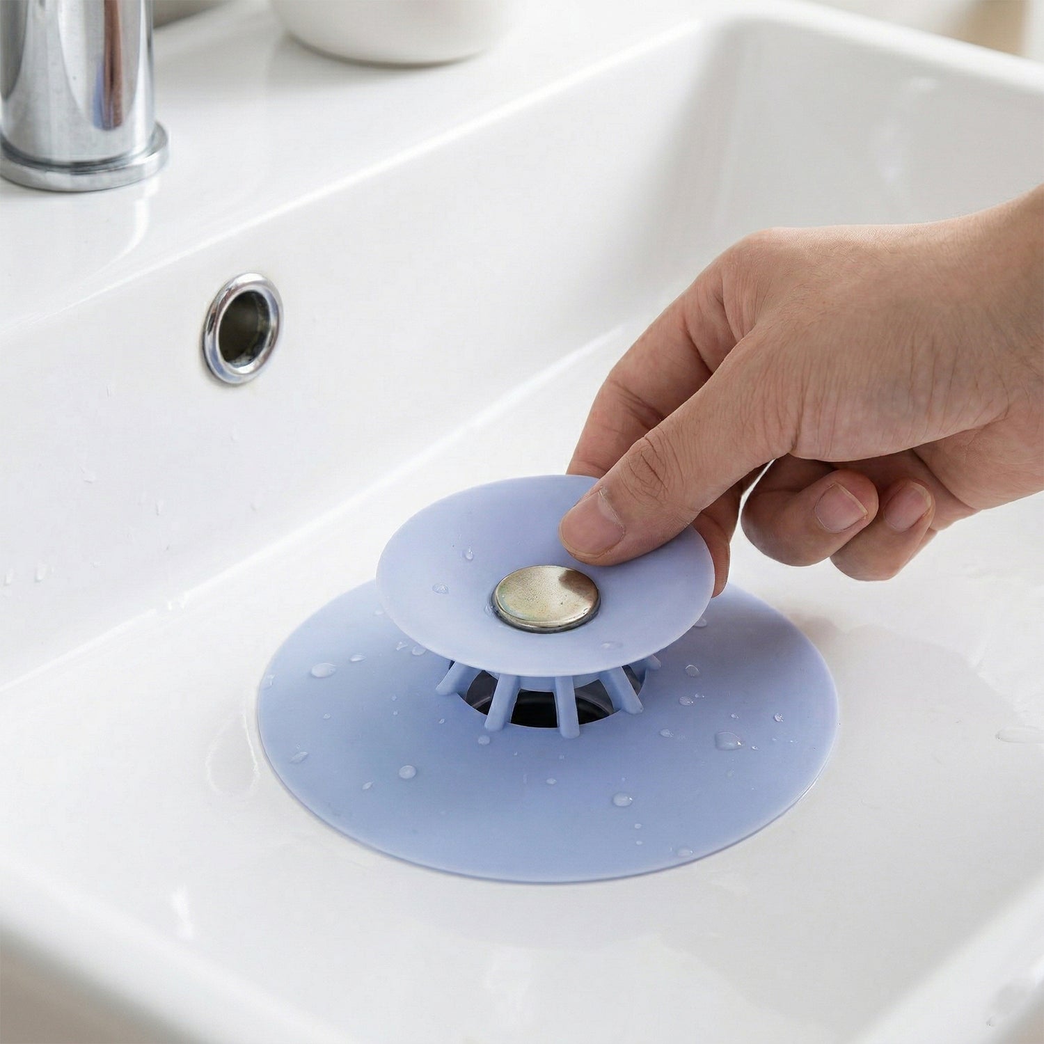 Kitchen Silicone Sink Drain Cover Strainer With Suction Cup 1 Pc