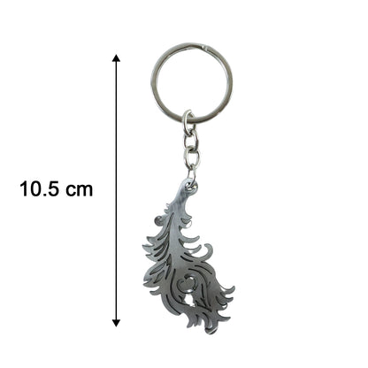 Premium Metal Morpich Feather Design Keychain 1 Pc