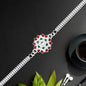 Silver Flower Design Rakhi