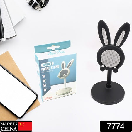7774 Cute Bunny Phone Stand Angle Height Adjustable Phone Stand For Desk Kawaii Phone Holder Desk Accessories Easter Bunny Gifts Favor For Girl  Boys Accessories For Phone Tablet Easter Gifts Favors