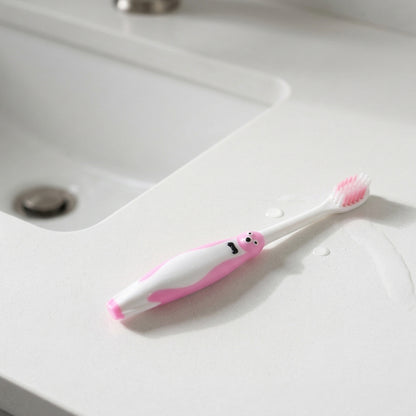 Kids Cartoon Toothbrush With Airplane Toy (2 Pc Set)