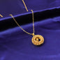 Traditional Gold-tone Round Jhumka Pendant Chain Necklace (1 Pc)