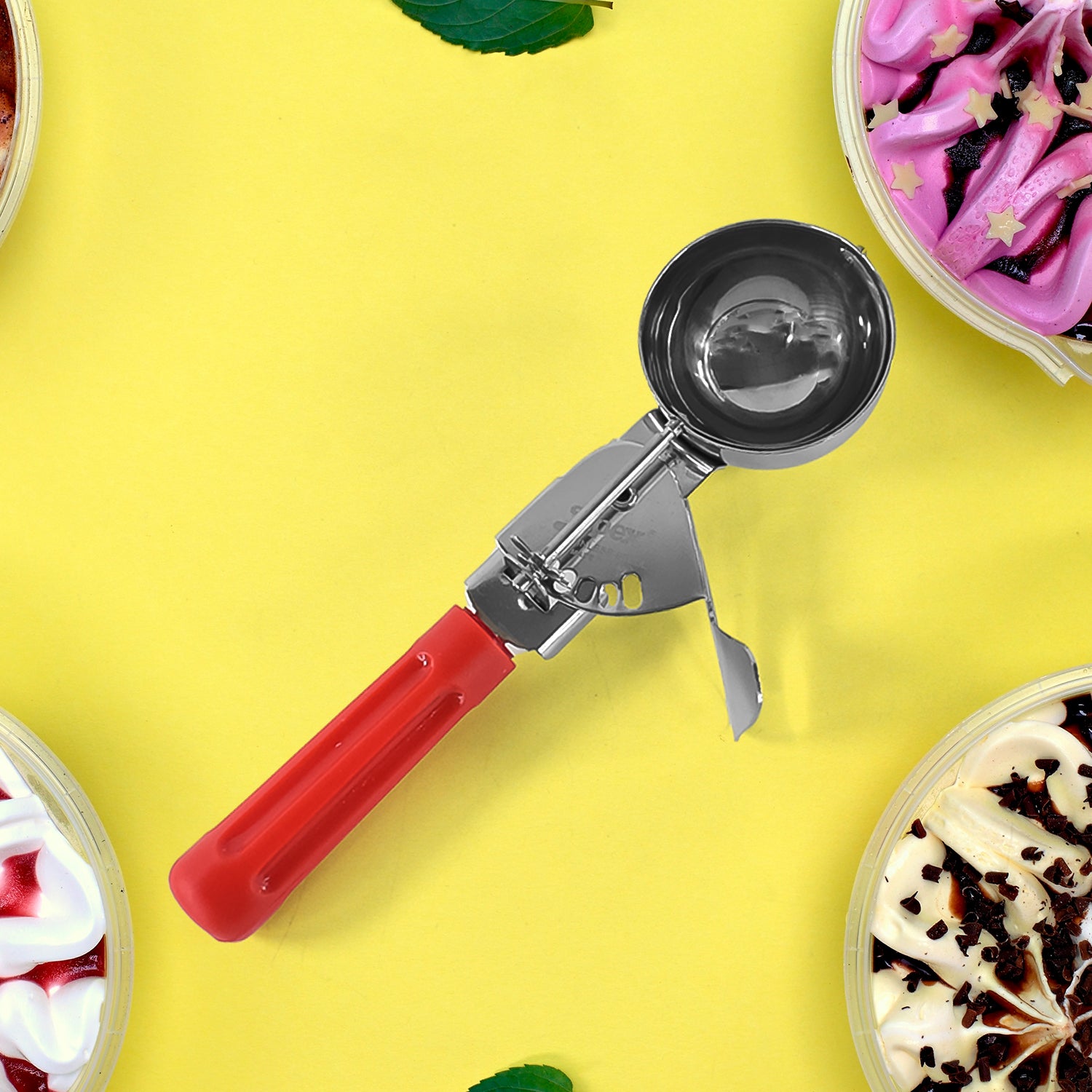 Apex Ice Cream Scoop  70 Ml Stainless Steel Head With Ergonomic Handle (1 Pc)