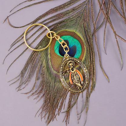 Metal Traditional Decorative Lord Krishna Keychain (1 Pc)