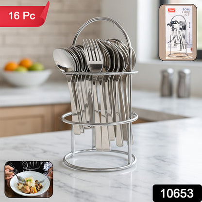 Apex Premium Stainless Steel Cutlery (16  Pc  Set)