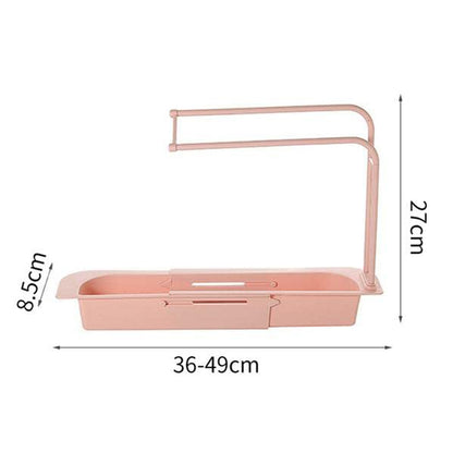 Kitchen Sink Organizer Rack With Towel Holder  Drain Tray (1 Pc)