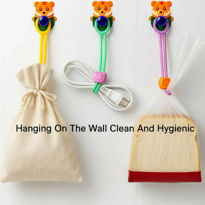 Reusable Silicone Food Bag Sealing Clips With Lock For Kitchen Storage ( 3 Pc)