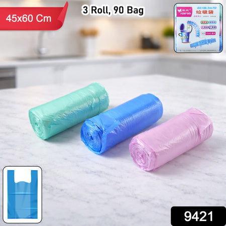 Heavy Duty Disposable Garbage Bags Roll (45x60 Cm 3 Roll 90 Bag)