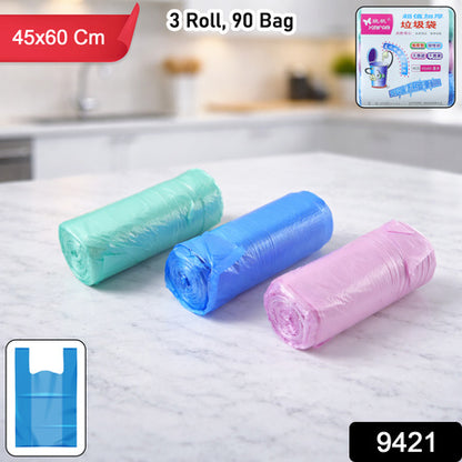Heavy Duty Disposable Garbage Bags Roll (45x60 Cm 3 Roll 90 Bag)