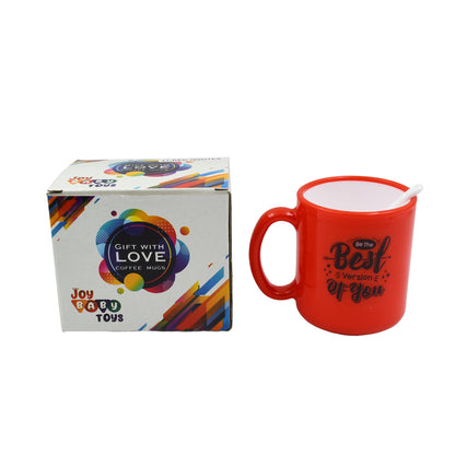 4122  Coffee Mug With Spoon And Box Packing Design Coffee Mug Used For Drinking And Taking Coffees And Some Other Beverages In All Kinds Of Places
