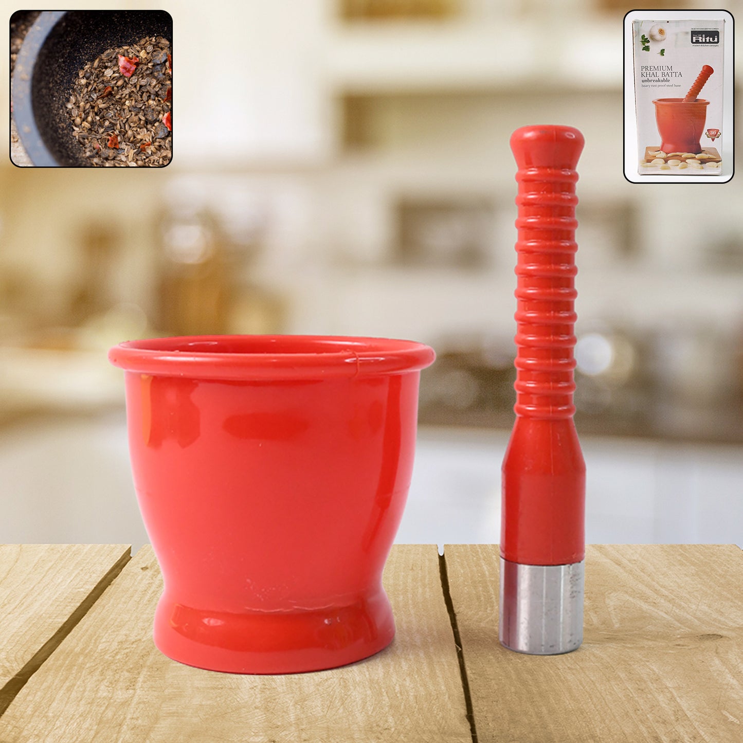 Ritu Heavy Duty Unbreakable Plastic Khal Batta Set (2 Pcs Set)