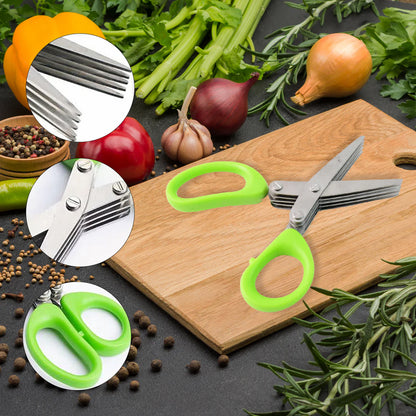 Premium 5-blade Multipurpose Kitchen Scissors With Cleaning Comb