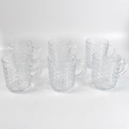 Glass Coffee  Tea Cup  Mug With Handle (6 Pcs Set)