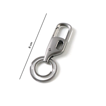 Premium Heavy Duty Push Lock Metal Keychain With Dual Ring (1 Pc)