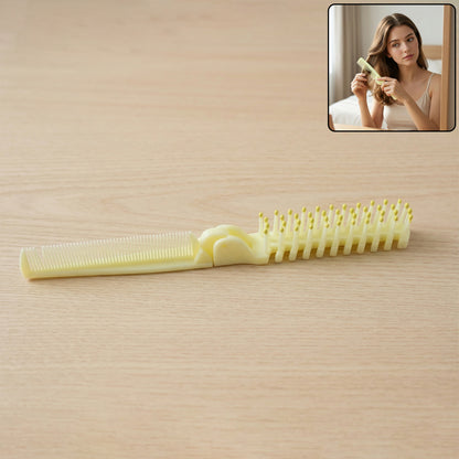 2 In 1 Foldable Hair Comb With Brush (1 Pc)