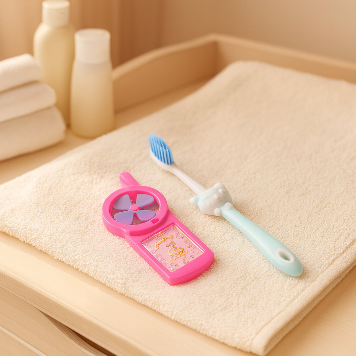 Kids Toothbrush And Fan Toy Set