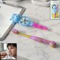 Kids Toothbrush With Cartoon Whistle Fan (2 Pc Set)