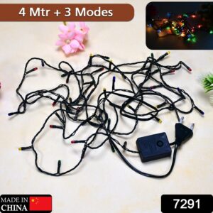 7291 : 4 Meter Festival Decoration LED String Light in Multicolor with 3 modes changing controller