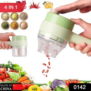 0142 4 in 1 Electric Handheld Cooking Hammer Vegetable Cutter Set Electric Food Chopper Multifunction Vegetable Fruit Slicer