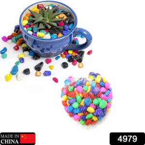 4979 Decorative Stones and Pebbles for Garden, Vase Fillers Multicolor. ( Approx - 195 Pebbles)