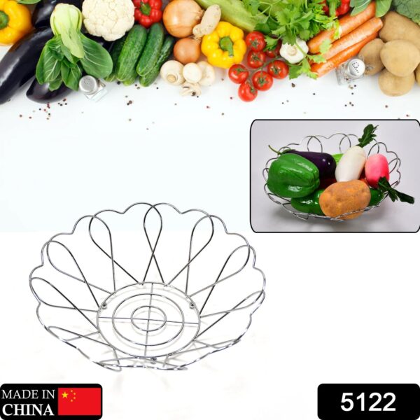 5122 Stainless Steel Fruit Basket (Flower) Fruit Bowl Basket