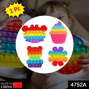 4752A Mix Pattern Rainbow Color Push Pop Bubble Fidget Sensory Toy