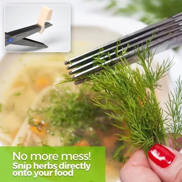 1563A MULTIFUNCTION VEGETABLE STAINLESS STEEL HERBS SCISSOR WITH 5 BLADES