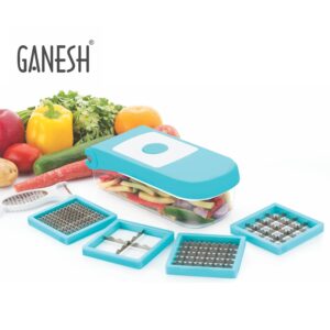 8108 Ganesh 7 in 1 Plastic Vegetable Dicer, Blue