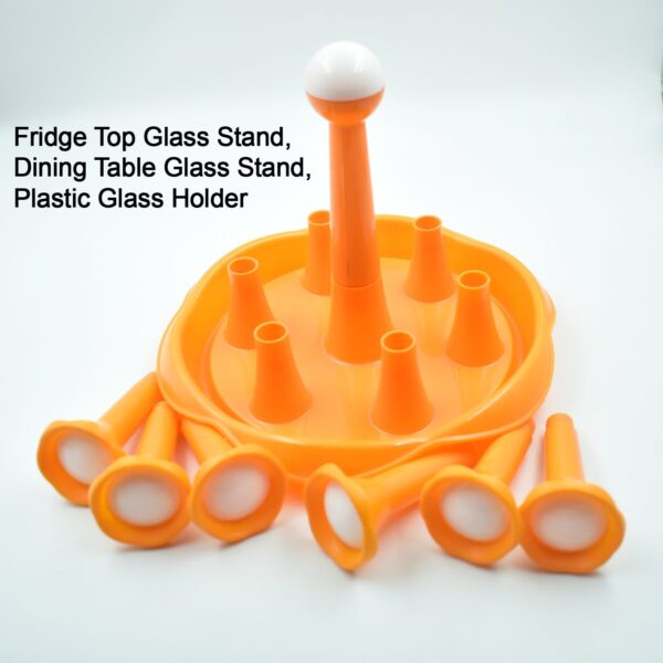 4710  Fridge Top Glass Stand, Dining Table Glass Stand, Plastic Glass Holder