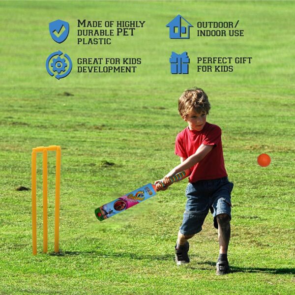 8001 Plastic Cricket Bat and Ball Toy for Kids