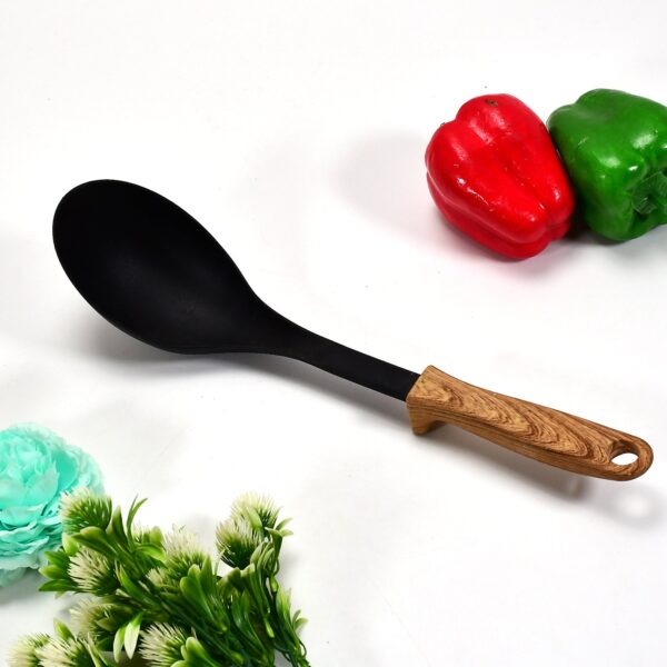 0183 Silicone Soup laddle Cooking Utensils Kitchen Utensil Set Heat Resistant Wooden Handles Kitchen Gadgets Tools Set for Nonstick Cookware
