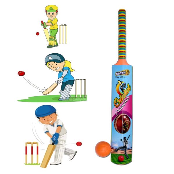 8001 Plastic Cricket Bat and Ball Toy for Kids