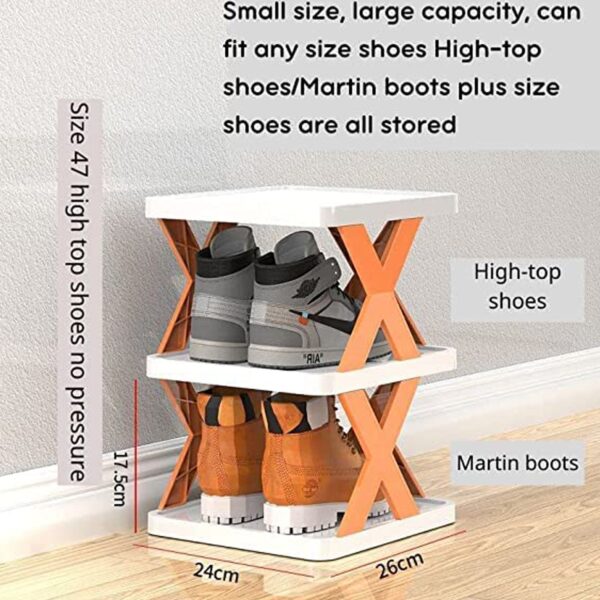 9054A   6 LAYER SHOE RACK DESIGN LIGHTWEIGHT ADJUSTABLE PLASTIC FOLDABLE SHOE CABINET STORAGE PORTABLE FOLDING SPACE SAVING SHOE ORGANIZER HOME AND OFFICE