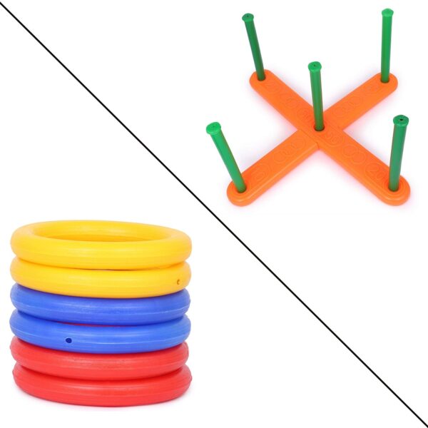 8078 13 Pc Ring Toss Game widely used by childrenâ€™s and kids for playing and enjoying purposes and all in all kinds of household and official places etc.