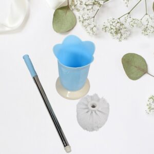 4673 Premium Toilet Plastic Brush with Holder Stand Western and Indian Toilet Bathroom Cleaning