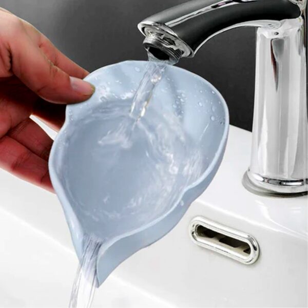 4084 Soap Holder Leaf-Shape Self Draining Soap Dish Holder, With Suction Cup Soap Dish Suitable for Shower, Bathroom, Kitchen Sink