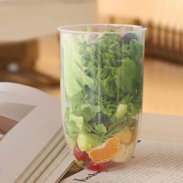 2545 Fruit and Vegetable Salad Cups Easy Clean Salad Mixing Cup for Business People for Business Travel (1Pc)